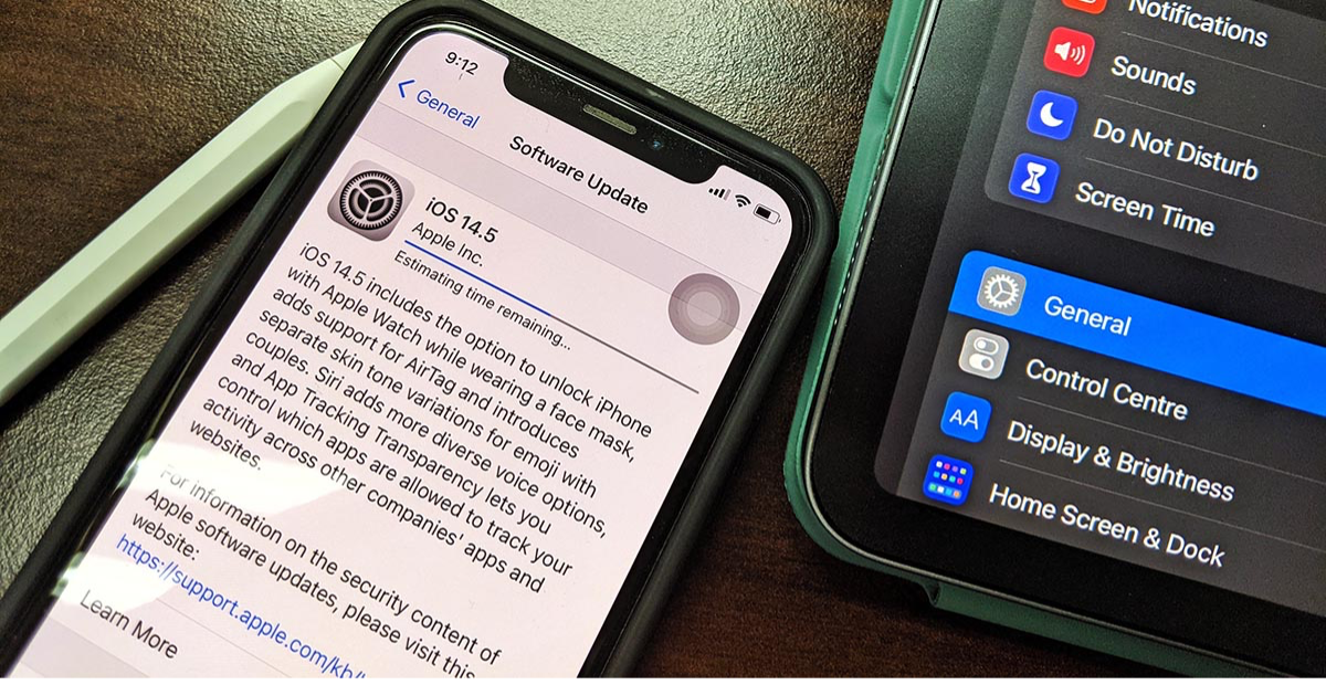 ios 14.5 updating on a mobile phone