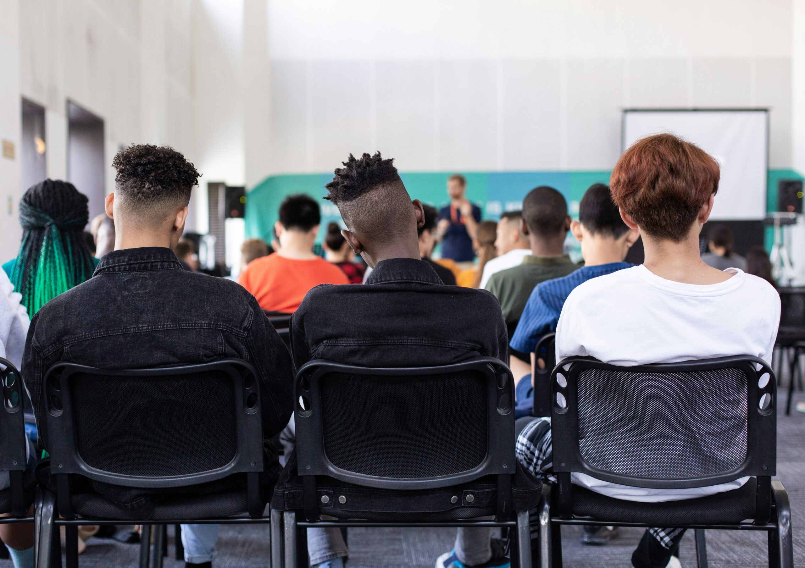 students sat in a classroom during clearing